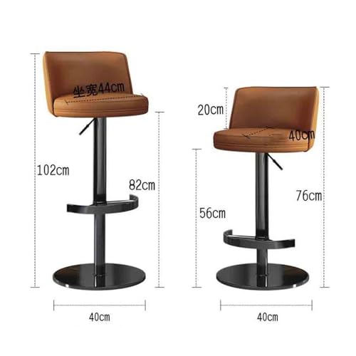 Tabouret de bar réglable avec assise pivotante marron pour optimiser l'espace
