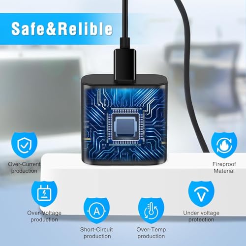 Image of Pack of 2 45W USB C Charger Compatible for Samsung, Super Fast Wall Charger and Long Charging Cable Cord 3ft,Type C Charge Adapter Compatible for Samsung Galaxy S24 Ultra /S23 Plus /S22+ /S20 /S21