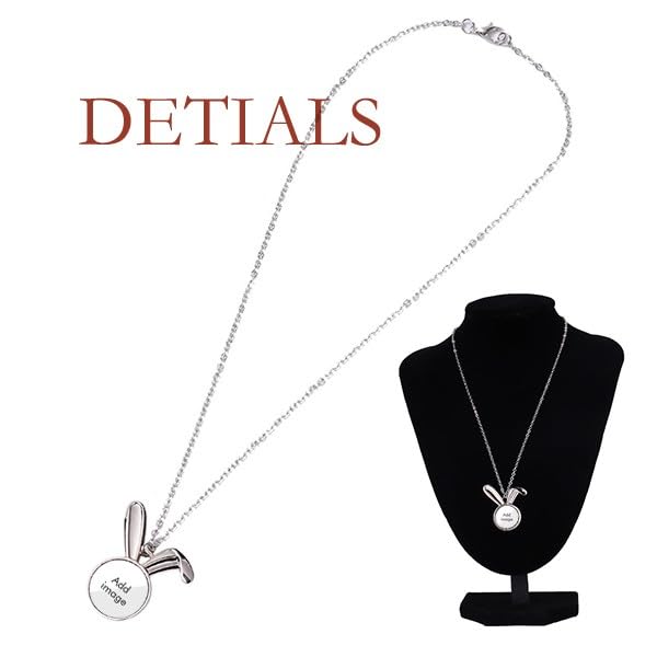 Fliederfarbene dekorative klassische Kaninchen-Halskette mit Anhänger, Hase, Tierschmuck, Geschenk