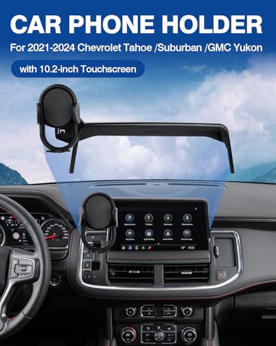 Autorder Car Phone Holder for 2021-2024 Chevrolet Tahoe/Suburban/GMC Yukon Accessories Phone Mount 10.2-Inch Screen Cell Phone Automobile Cradles Hands-Free 360 Degree Rotation