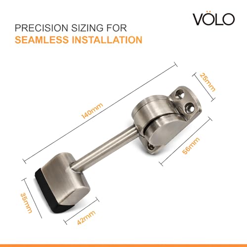 Image of Volo Curved Square Door Stopper Powerful Working with Screw 5 Inch /Door Stopper to Stop Door for Home and Office (Color: Satin)