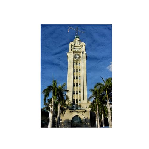 3dRose 15x22 Hand Towel - Aloha Tower in Honolulu Hawaii Travel Designs