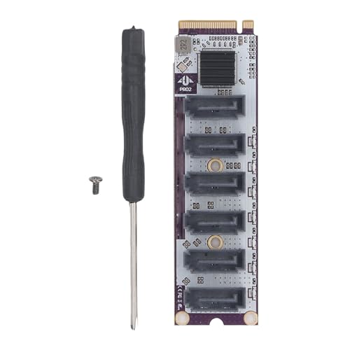 Pomya 6 Port Controller Card | PCIe 3.0 to 6Gbps M.2 M Key Adapter RTL9100 Chip Plug and Play for NAS miniatura 5