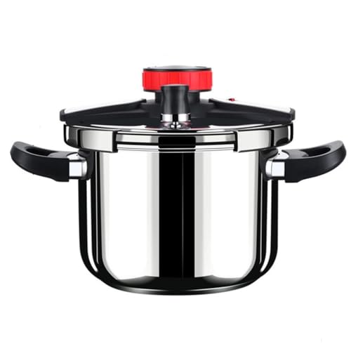 YIGECHENXIN 304 Olla a presión de Acero Inoxidable, Olla a presión multipropósito Operación con una Mano Adecuada para la Olla de inducción, Estufa de Gas eléctrica,6L