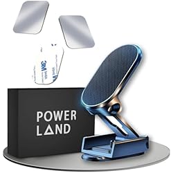 powerland Soporte Magnetico Movil Coche【Soporte Plegable】 Universal 360 ° soporte magnético con Base Flexible, Imán para iPhone Todos los Smartphones