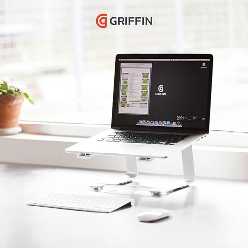 Griffin Elevator Laptop Stand - Ergonomic Computer Riser & Laptop Mount Made of Sturdy Brushed Aluminum - Supports Posture & Elevates Workspace with a Minimal Design, Classic Clear (2.5 Oz) by Griffin - Image 5