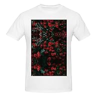 Features: This Red And Black Rose Men'S Short Sleeve T-Shirt Features A Classic Crew Neck Design, Simple Yet Atmospheric. Its Basic Fit Accommodates Various Body Types, Making It Suitable For Both Casual Wear And Sports Activities Comfort For All Sea...