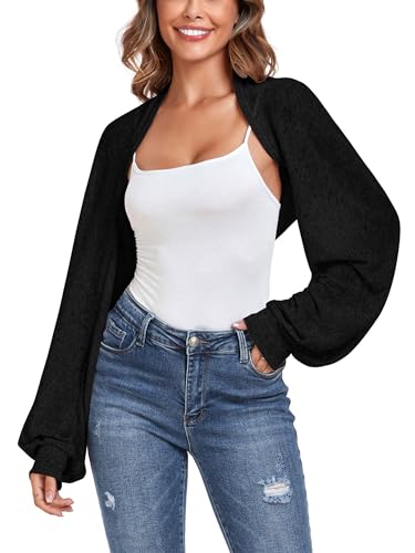 ZAFUL Women's Sheer Shrug Y2K Long Sleeve Cardigans 2025 Irregular Tie Front Bolera