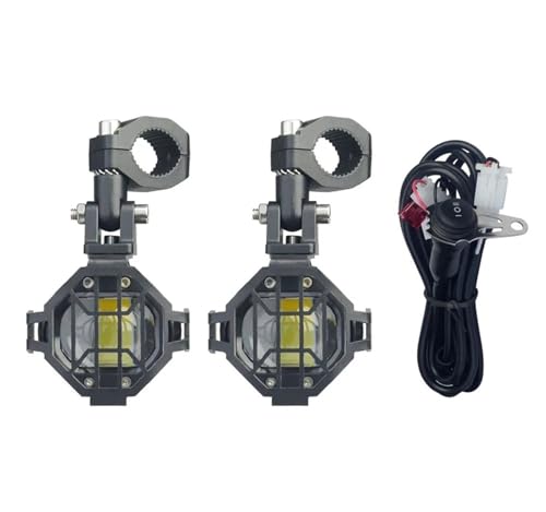 Moto Projecteur Spot Phare Auxiliaire LED Blanc/jaune 100 W Pour BMW R1200GS F800GS F700GS F650 K1600, Projecteur Antibrouillard/phare Longue Portée(1 jeu)