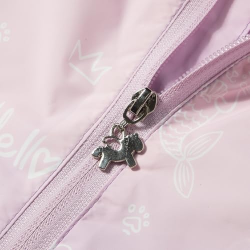 Image of MGEOY Girls Rain Jacket Lightweight Waterproof Hooded Cotton Lined Raincoat Windbreaker for Kids Size 4-12 Years