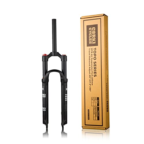 Corki Cycles Mountain Bike Air Suspension Fork Manual Control 26 Travel 120Mm- Qr 9Mm- Straight Mtb Front Forks #TOP3