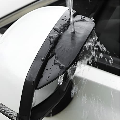 Blilo 2Pcs Car Rear View Mirror Rain Visor Guard, Carbon Fiber Car Side Mirror Rain Eyebrow, Waterproof Auto Mirror Rain Visor Smoke Guard, Universal For Cars, Truck And Suv (Smooth Black) #TOP3