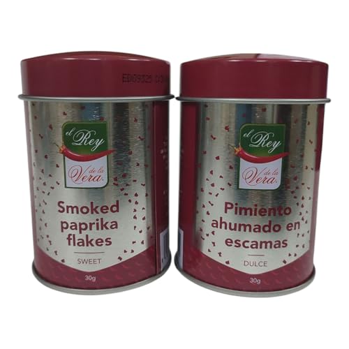 PACK 2 - Escamas de Pimientos Dulces de la Vera El Rey de la Vera – Pimiento Seco Ahumado en Escamas, Sabor Dulce y Ahumado, Textura Crujiente, Denominación de Origen Pimentón de la Vera