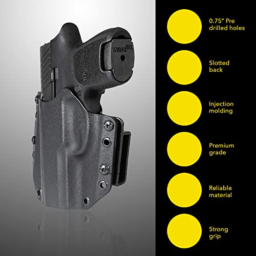 Holsterbuilder Holster Enclosed Pancake Loop With Slotted Back (1 Pair)- Pre-Drilled Hole Kydex Belt Attachment For Owb Gun Holsters - Durable Material - Kydex Pancake Wings With Mounting Hardware #TOP3