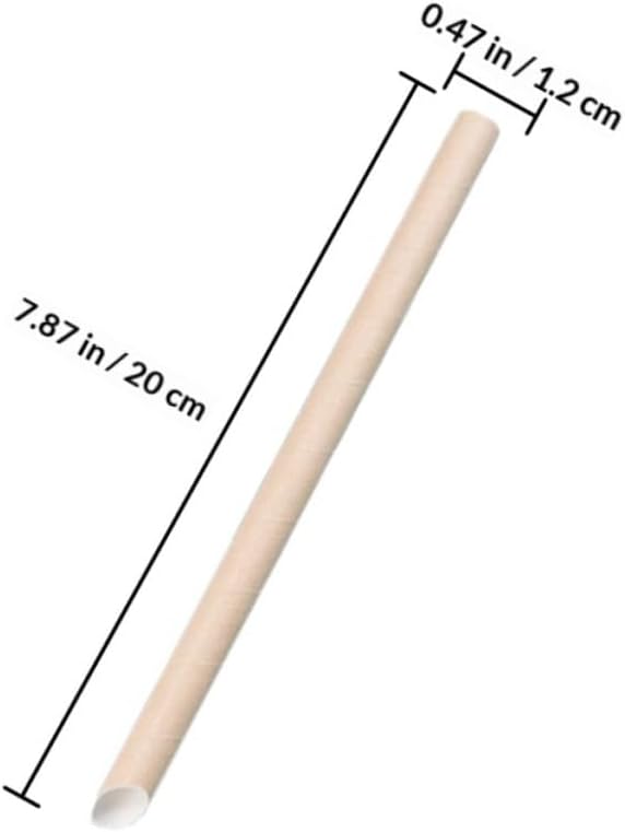 Artibetter Disposable Paper Straws 100pcs Pack 12x200mm Pulp Milk Tea Shop Straws with Independent Packaging for Juice and Beverage Use
