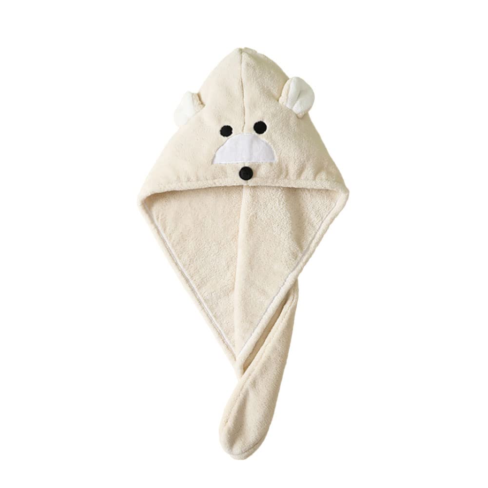 Hair Turban Adult Children's Hair Towel Microfibre Hair Drying Towel with Button Headscarf Quick-Drying Absorbent Hair Drying Towel Girls Women Swimming Cap Panda Towel for Shower Salon Bathroom