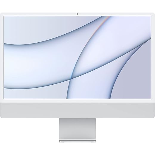 2021 Apple iMac (24-inch, Apple M1 chip with 8‑core CPU and 7‑core GPU, 8GB RAM, 256GB) - Silver (Renewed)