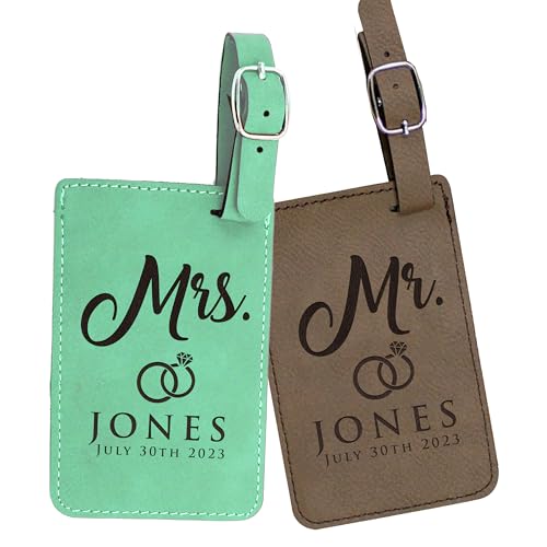 Personalized Mr & Mrs Couples Luggage Tag Set