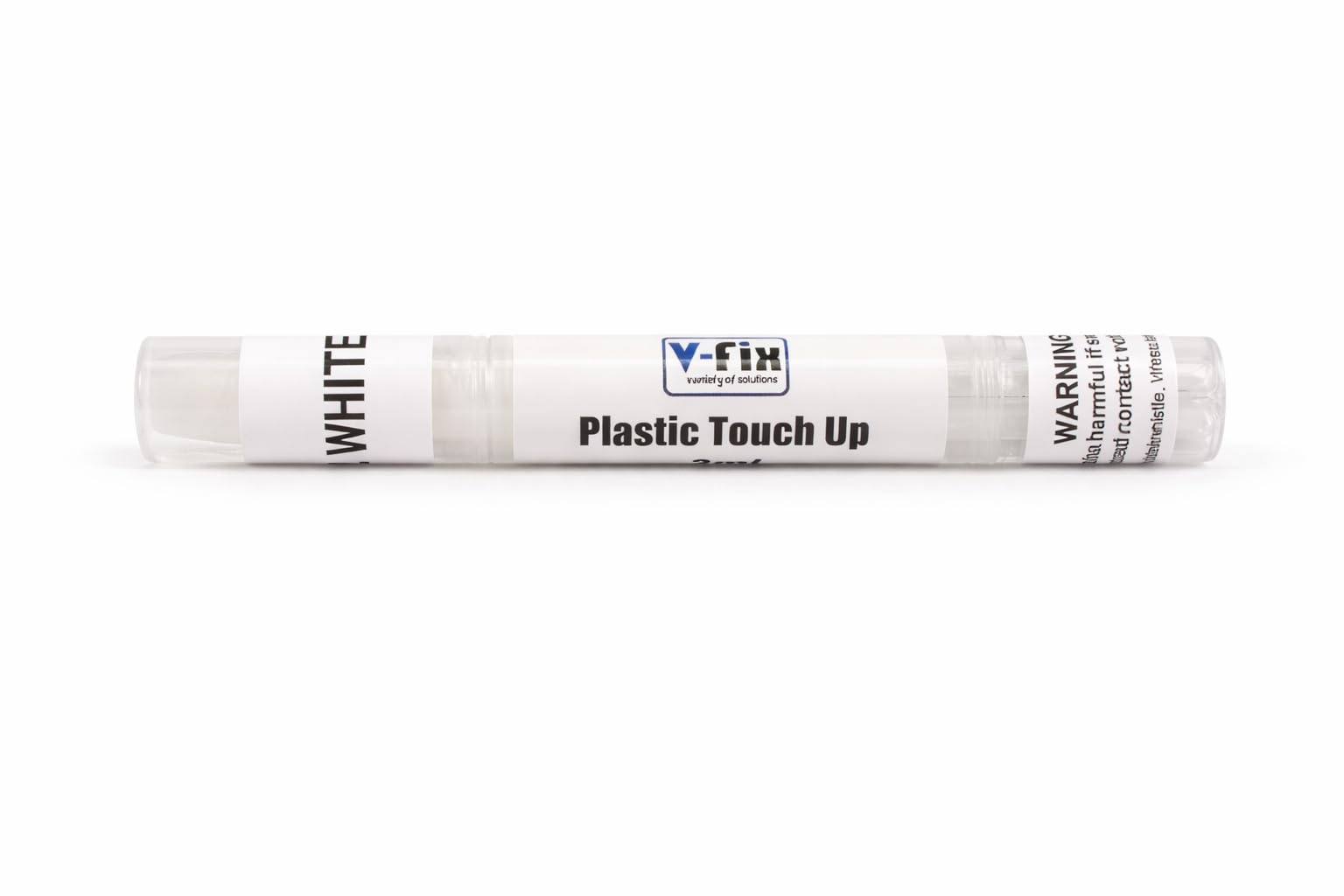 V-Fix White Plastic Scratch Repair Paint Pen - Touch Up Chips, Scratches & Scuffs on Kitchen Cabinets, Furniture, Doors, UPVC & Plastic Surfaces - Waterproof - 3ml