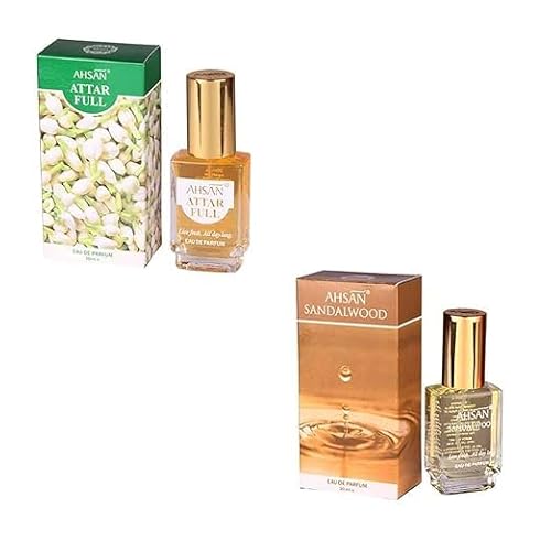 NEW Ahsan Attarful and Sandalwood Perfume Oil, 30ml, Set of 2