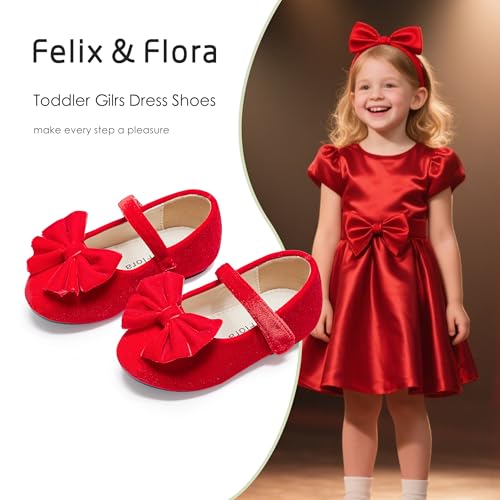 Image of Felix & Flora Toddler Flower Girl Dress Shoes Girl Ballet Flats Party School Shoes Wedding