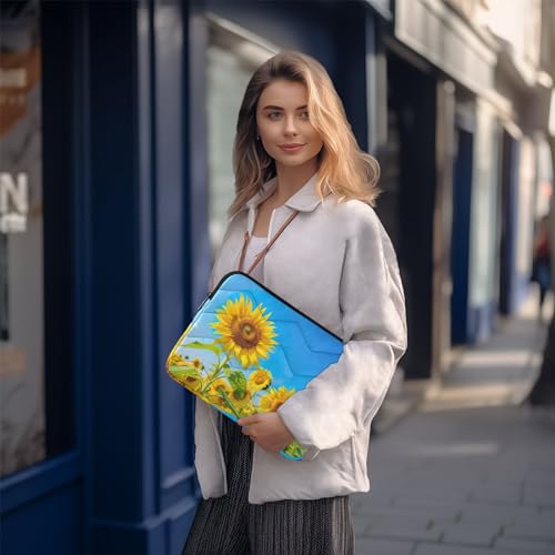 Funda para portátil 13-14 pulgadas campo girasol impermeable miniatura 7