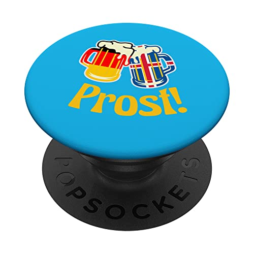 German - Iceland Cheers Prost PopSockets Swappable PopGrip, Black