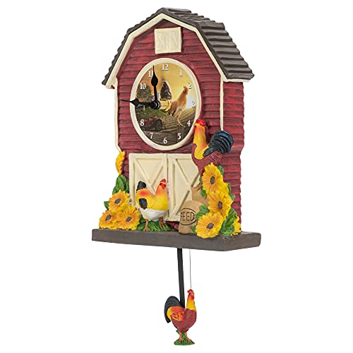 Pendule horloge rustique coq de ferme pour mur vide et triste