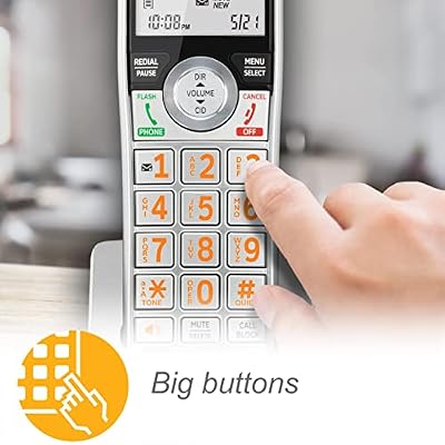 AT&T CL84207 DECT 6.0 2-Handset Corded/Cordless Phone for Home with Long Range, Answering Machine, Call Blocking, Caller ID Announcer, Intercom, and Line-power mode, Silver/Black