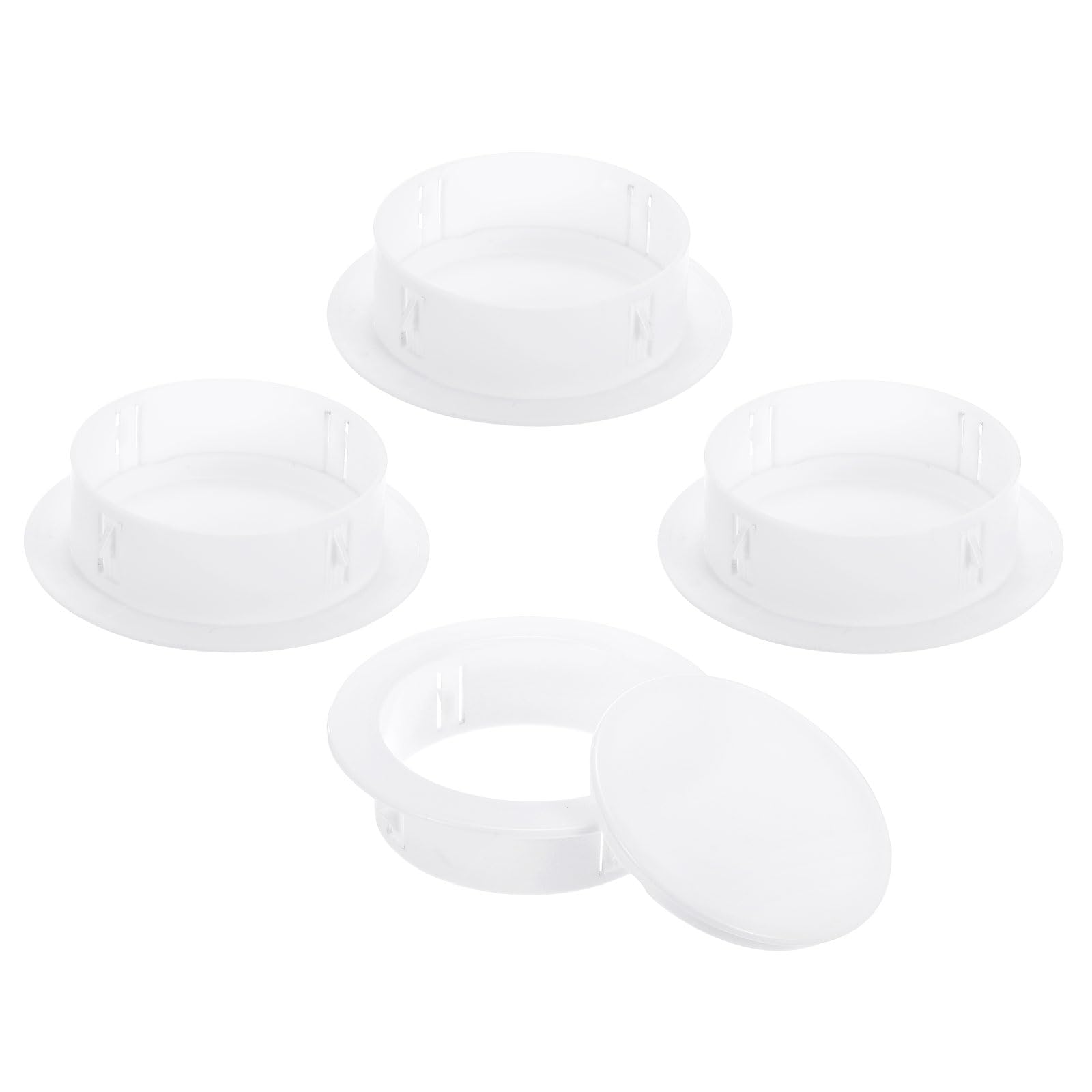 PATIKIL 4 Copriforo Per Aria Condizionata Da Parete, Bianco, Adatti Per Fori Da 50-59 Mm, Piastre Decorative Per Tubi E Scarichi