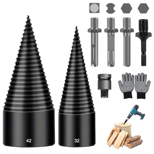 ZMCVOE Foret de Fendage de Bois, 32 mm + 42 mm Fendeur...
