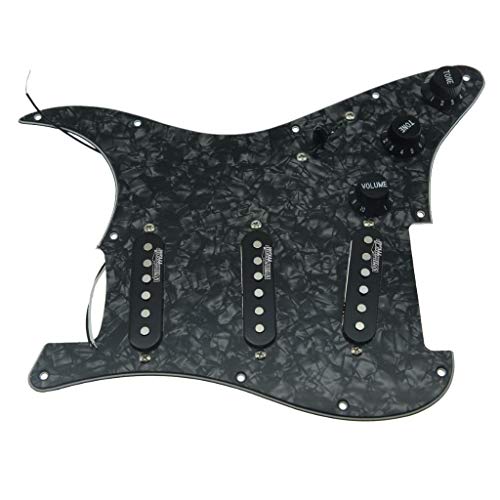 Dopro Loaded Guitar Pickguard with Wilkinson Pickups Prewired ST Pickguard for FD Strat Stratocaster Made In USA/Mexico Black Pearl - Image 3