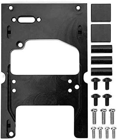 Drfeify 1/16 Scale RC Car Steering Engine Servo Fixing Base Vehicles Spare Mount Bracket Fit for WPL System Parts(Black)