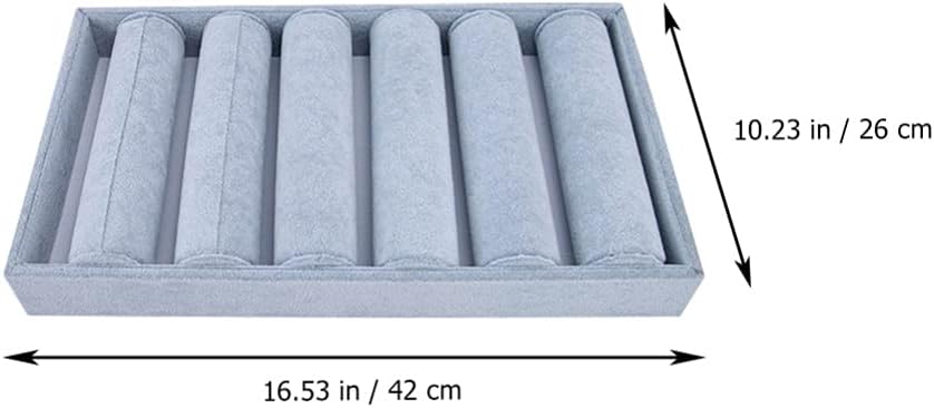 Holibanna Bracelet Holder Decorative Trays Bracelet Bangle Storage Box Jewellery 6 Bars Display Stand for Watches Removable Assemble Jewelry Holder Grey Accessory Tray