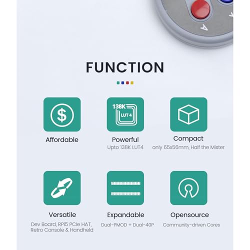 Sipeed Tang Console Retro Game Console FPGA Dev Board, Up to 138K LUT4 Dual PMOD Dual 40P PCIe Gen2/3 x 1 HDMI TX x 1, Compatible with RPi 5 PCIe FPC, for Gamer FPGA Developer (138K, Single Console) - Image 6
