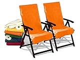 Lieferumfang: 1 Pack (2 Stück) - Schonbezüge - Gartenstuhl (60 x 130 cm), orange