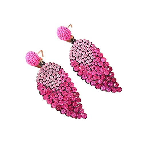 Boucles d'oreilles roses puces brillantes accessoires mode bureau