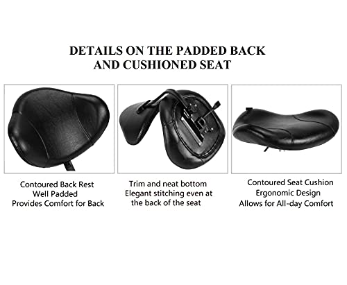 Kaleurrier Ergonomic Drafting Chair With Back Support,Multi-Functional Height Adjustable Swivel Rolling Stool,Multi-Purpose Home Office Desk Chair (Black) #TOP4