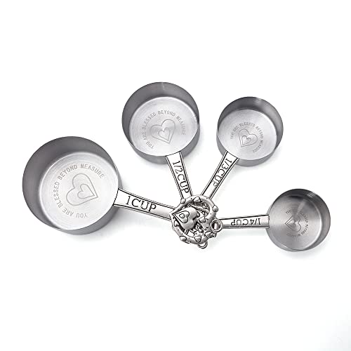 You Are Blessed Beyond Measure Stainless Steel Measuring Cups 4Pc Set Faith Gift For Mom Grandma Women #TOP1