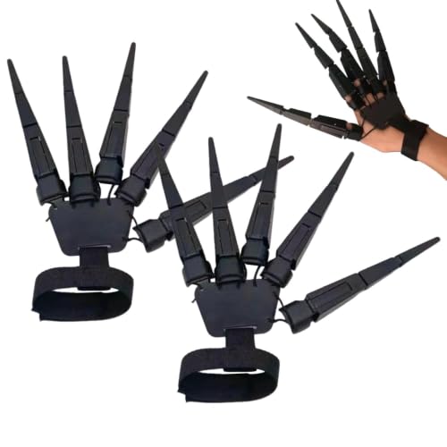 Extensiones articuladas para dedos de esqueleto Halloween cosplay garras realistas