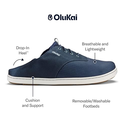 Image of OluKai Nohea Moku Men's No Tie Boat Shoes, Breathable & Quick Dry Mesh, Effortless Design & Barefoot Wearability, All-Day Comfort & Support