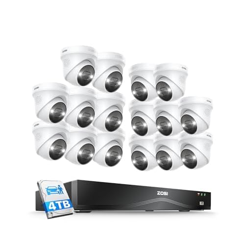 ZOSI 32-Channel 4K PoE Security System with 16 Cameras