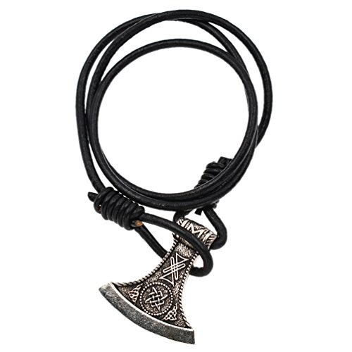 Kesheng Pulsera Hacha de Runa Vikinga de para Hombres con Cuerda de Cuero Sintético Cover