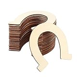 Abmessungen: 8,3 x 9,1 cm JIHUOO 24 Stück Holzscheiben Scheiben Holz Hufeisen Basteln Ausschnitte Unvollendete Holzverzierungen für Hochzeit Geburtstag