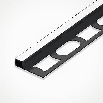 LEDBRITE Aluminium Profile 2M / 6.6FT LED Marble & Tile Channel Black ...