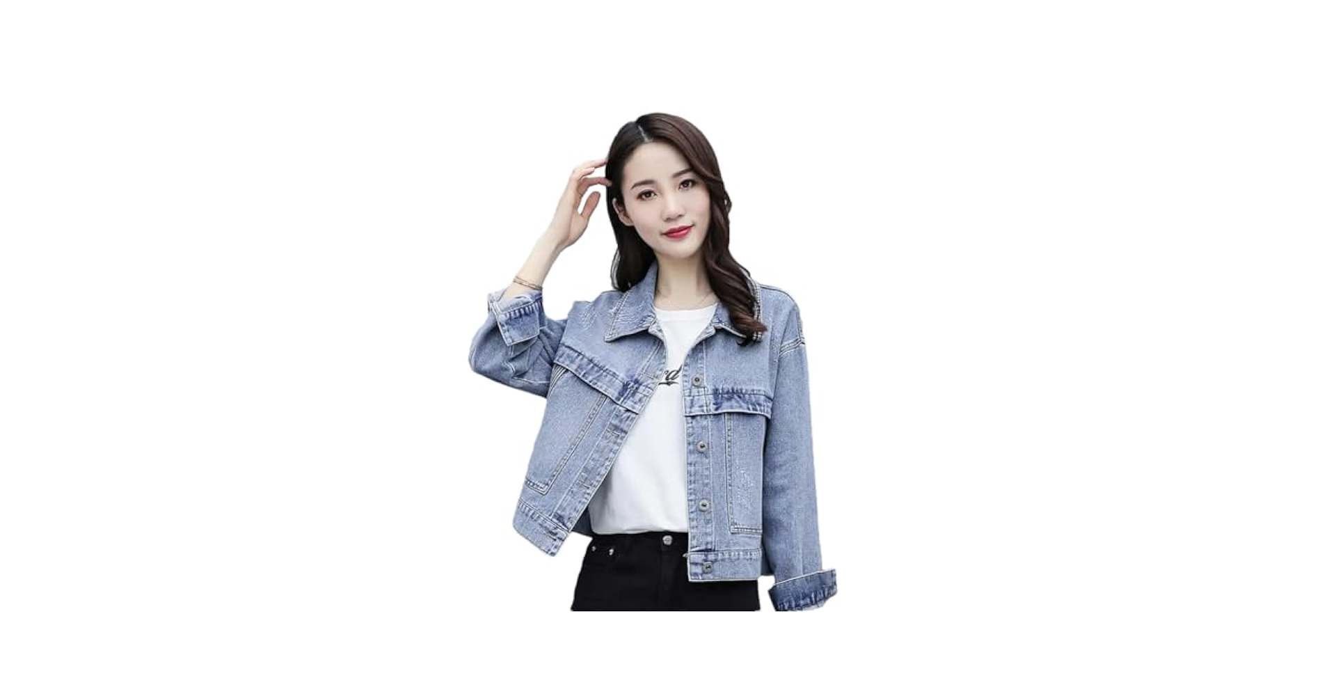 Amazon.com: Women Spring Denim Jacket Coat Loose Long Sleeve