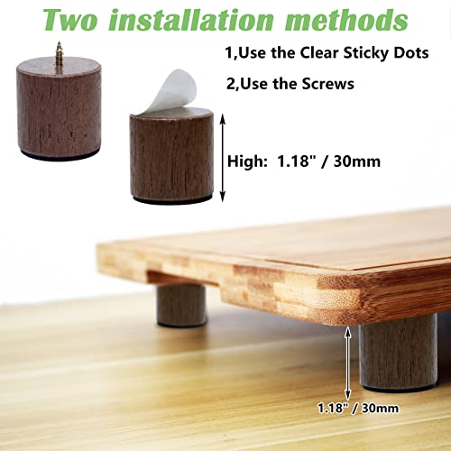 Patas para tabla de cortar, madera nogal, antideslizantes miniatura 2