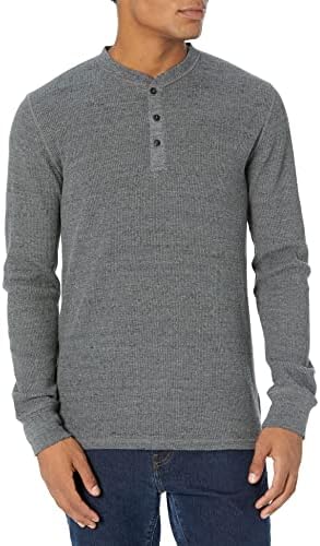 Amazon Essentials Men's Slim-Fit Long-Sleeve Waffle Henley Shirt