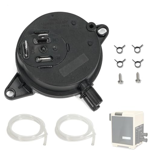 loosoo 42001-0061S Electrical System Air Flow Switch (AFS) w/ 2 Hoses Compatible with Pentair Mastertemp 125 200 300 400 Sta Rite Max-E-Therm Pool Spa Heater, Replace 42001-0059S