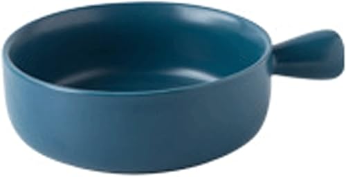 AIVERC Bowl Ceramic Onion Soup Bowls, Matte Color Glaze with Single Handle Soup Bowls for Chowder, Beef Stew, Chili, Oatmeal (Color  Blue)